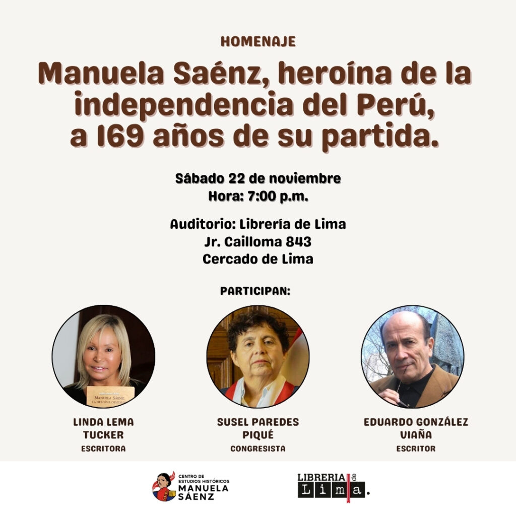 Homenaje a Manuela Saénz en la Librería de Lima 1 Saenz 1